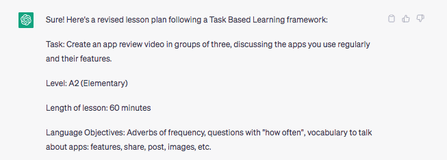 ChatGPT example