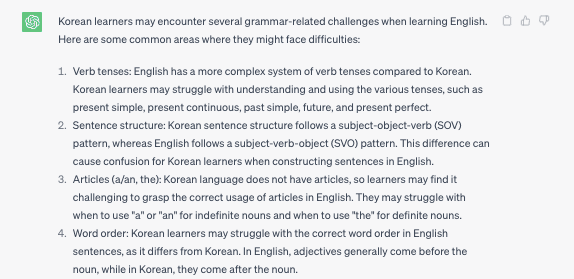 ChatGPT example
