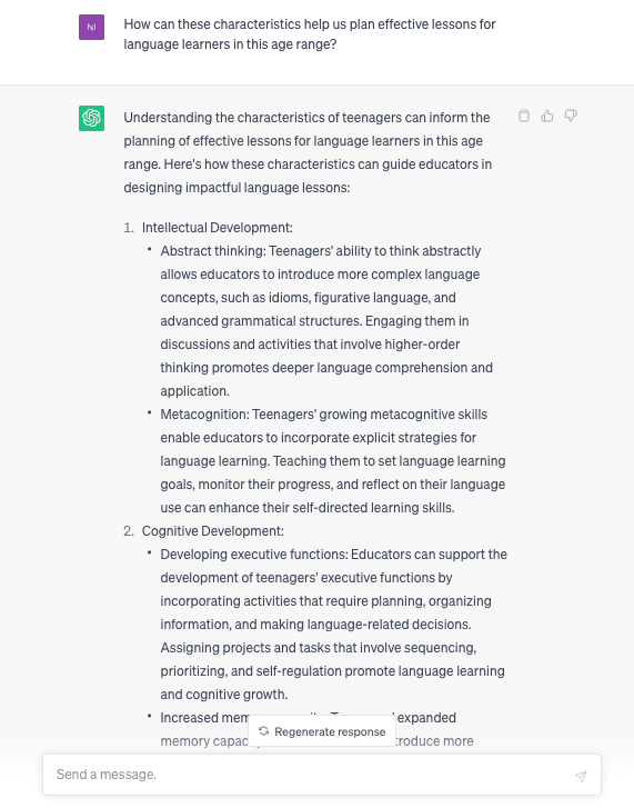 ChatGPT example