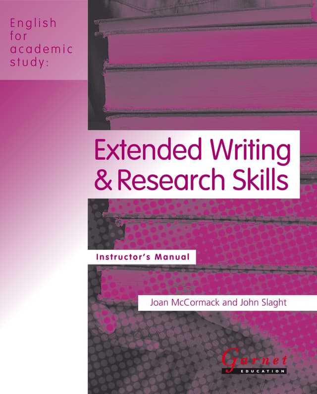 English for Academic Study: Extended Writing & Research Skills American Edition Instructor's Manual