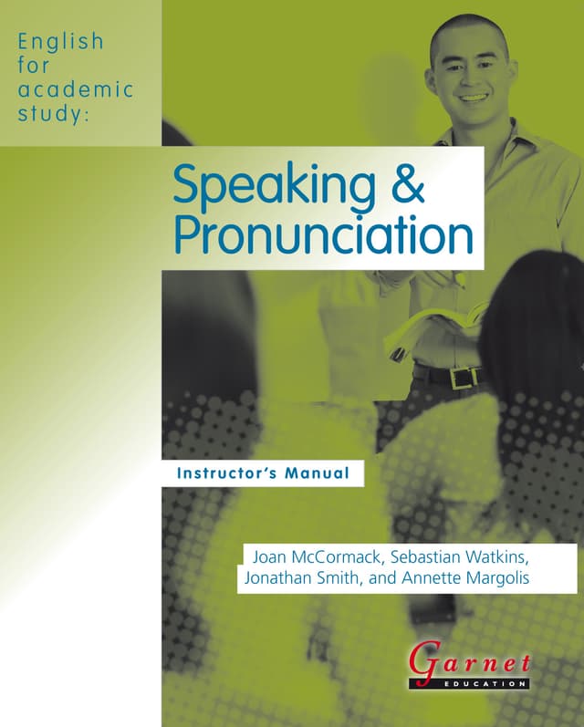 English for Academic Study: Speaking & Pronunciation American Edition Instructor's Manual