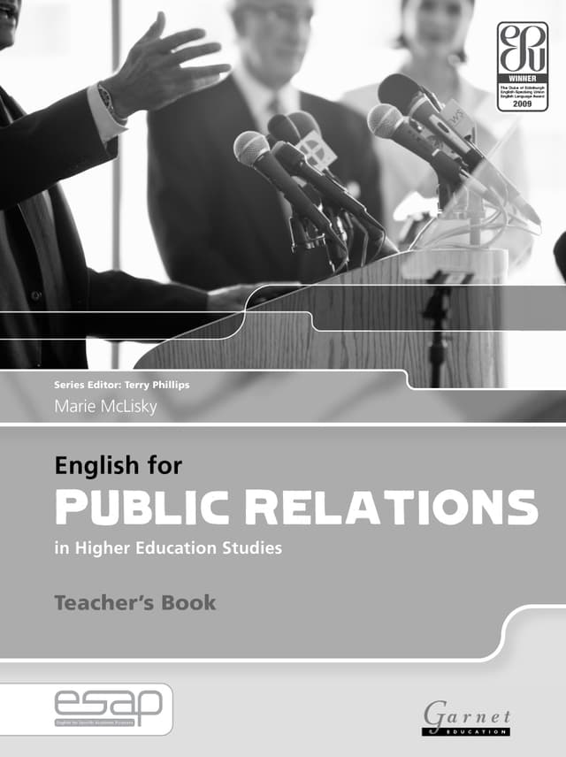 English for Public Relations in Higher Education Studies Teacher's Book