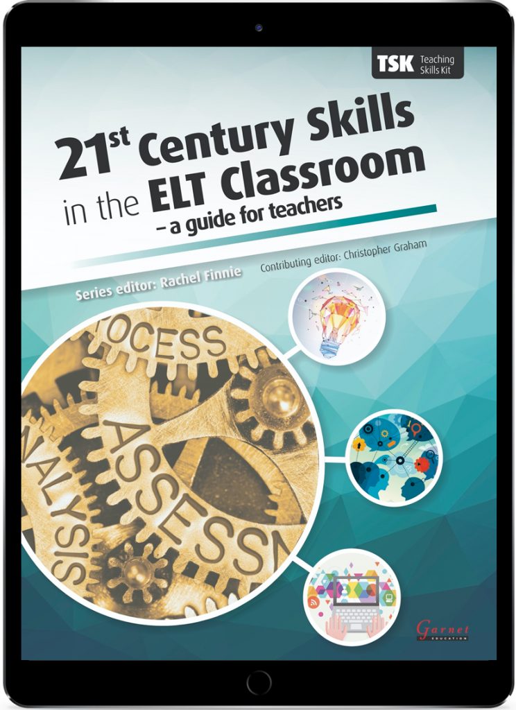 Teal cover of the ebook 21st Century Skills in the ELT Classroom.