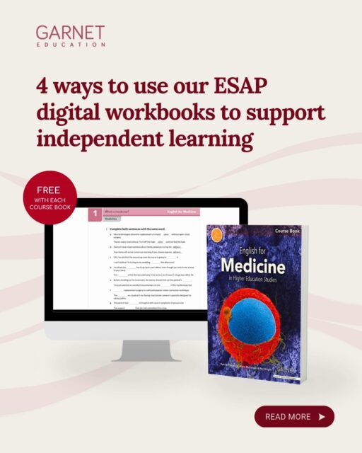Looking for ways to support independent learning in your classroom?

Our ESAP digital workbooks help students practise key language skills, build a portfolio of their work and reflect on their progress throughout the course.

In this guide, we share 4 simple ways teachers can use the workbook to encourage learner autonomy and track student development.

✨ FREE digital workbook included with every ESAP 2nd edition course book.

🔗 Click the link in our bio and go to 'View Our Products' to explore our English for Specific Academic Purposes titles.

#eflteachers #elt #eslteacher #englishteachingmaterials