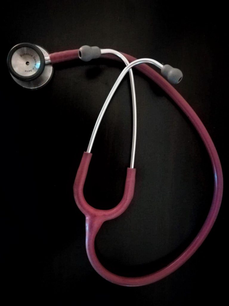 Rebecca's pink stethoscope.